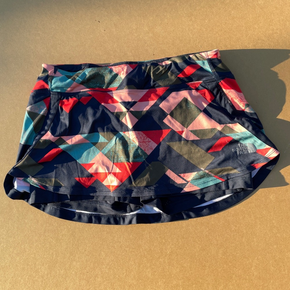 The North Face Skort Women Small Navy Pink Geometric Running Hiking FlashDry